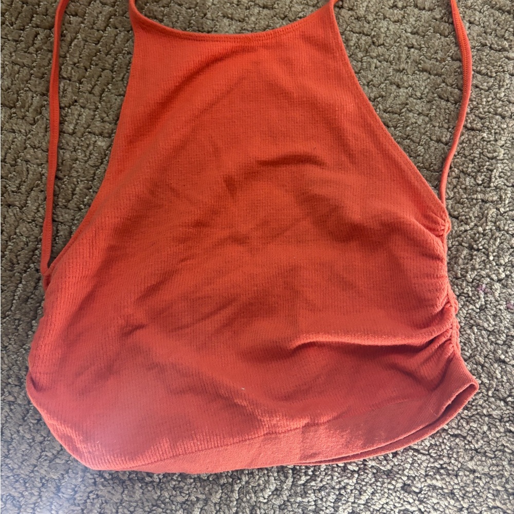 Women's Orange Halter Top